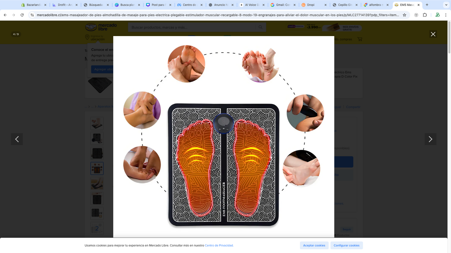 ALFOMBRA MASAJEADOR ELECTRICO PARA PIES