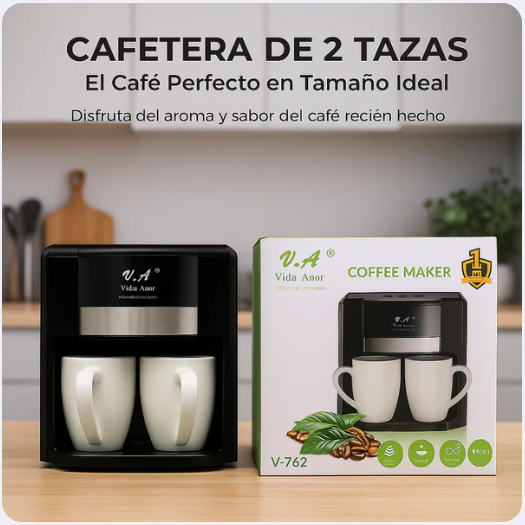 Cafetera Eléctrica para 2 Tazas 400ml