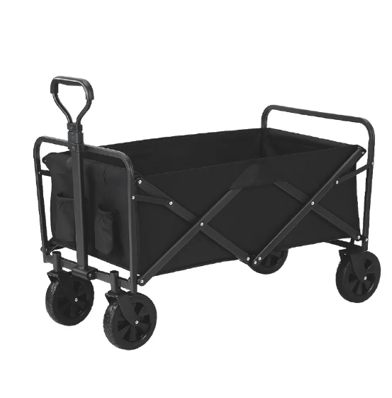 Carro Camping Plegable Negro con 4 Rueda
