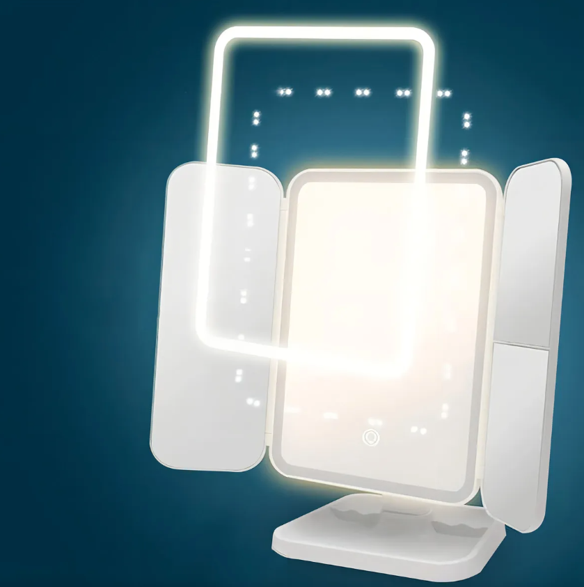 Espejo De Maquillaje Triple Iluminado