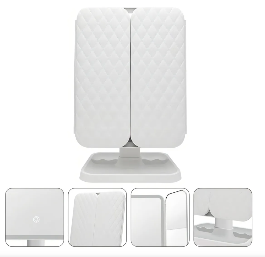 Espejo De Maquillaje Triple Iluminado