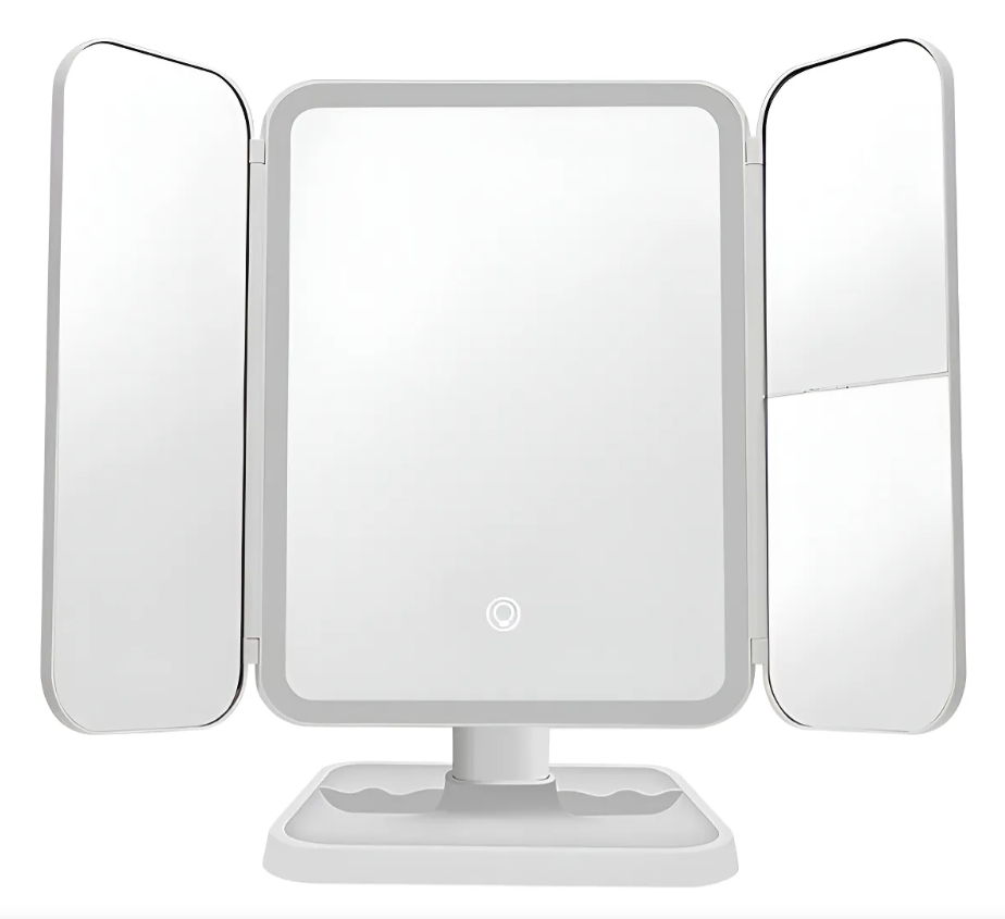 Espejo De Maquillaje Triple Iluminado