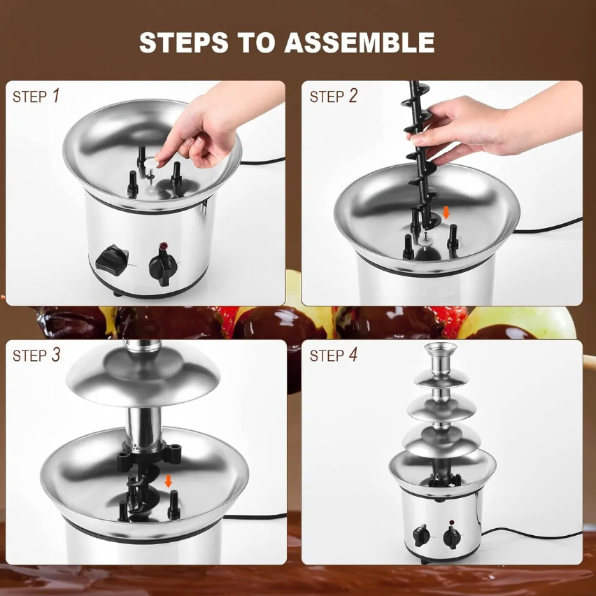 Fuente fondue chocolate 3 niveles 220v