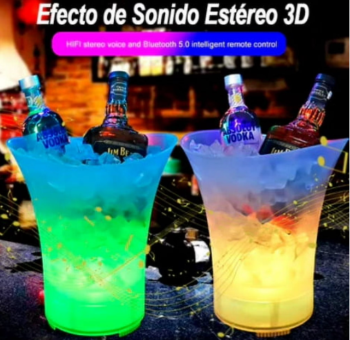 Hielera con Luz Led Parlante  Bluetooth