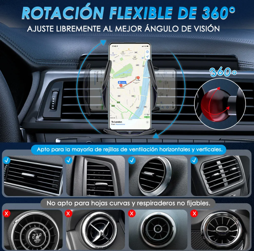 Soporte con Cargador Inalambrico