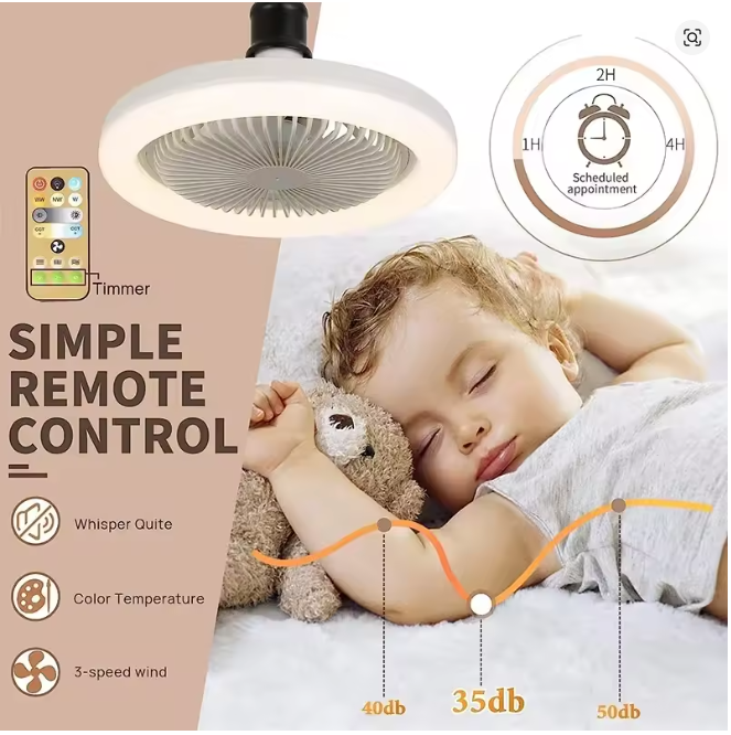 Ventilador De Techo Con Luz Led Control